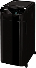 Шредер Fellowes AutoMax 450C черный с автоподачей (секр.P-4) фрагменты 450лист. 68лтр. скрепки скобы пл.карты CD