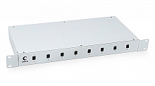 Cabeus FO-19-8SC - Кросс бокс оптический 19" на 8 SC (LC duplex) со сплайс пластиной и КДЗС (без пигтейлов и проходных адаптеров)