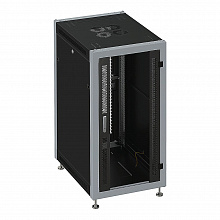 SYSMATRIX SL 6833.913 Шкаф монтажный телекоммуникационный 19" напольный 33U 600x800x1600mm (ШхГхВ) передняя дверь стеклянная, задняя дверь перфорированная, поворотная ручка с замком, цвет черный (RAL 9004/RAL 7000)
