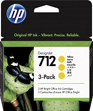 Картридж струйный HP 712 3ED79A желтый тройная упак. (29мл) для HP DJ Т230/630
