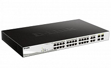 DGS-1210-28P/FL1A Управляемый L2 коммутатор D-Link с 24 портами 10/100/1000Base-T и 4 комбо-портами 100/1000Base-T/SFP (24 порта PoE 802.3af/at, РоЕ-бюджет 193 Вт)
