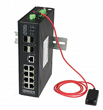 SW-80804/ILS(port 90W,720W) - Промышленный управляемый (L2+) Ultra PoE коммутатор OSNOVO Gigabit Ethernet. Порты: 8 x GE (10/100/1000Base-T) с PoE BT (до 90W) + 4 x GE SFP (1000Base-X).