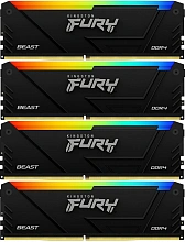 Память DDR4 4x8GB 3200MHz Kingston KF432C16BB2AK4/32 Fury Beast RGB RTL Gaming PC4-25600 CL16 DIMM 288-pin 1.35В dual rank с радиатором Ret