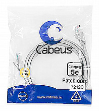 Cabeus PC-UTP-RJ45-Cat.5e-1.5m - Патч-корд U/UTP, категория 5е, 2xRJ45/8p8c, неэкранированный, серый, PVC, 1.5м