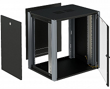 SYSMATRIX WP 6312.910 Шкаф телекоммуникационный настенный 19" 12U 600x350x585mm (ШхГхВ) дверь стекло, цвет черный (RAL 9004/RAL7000)